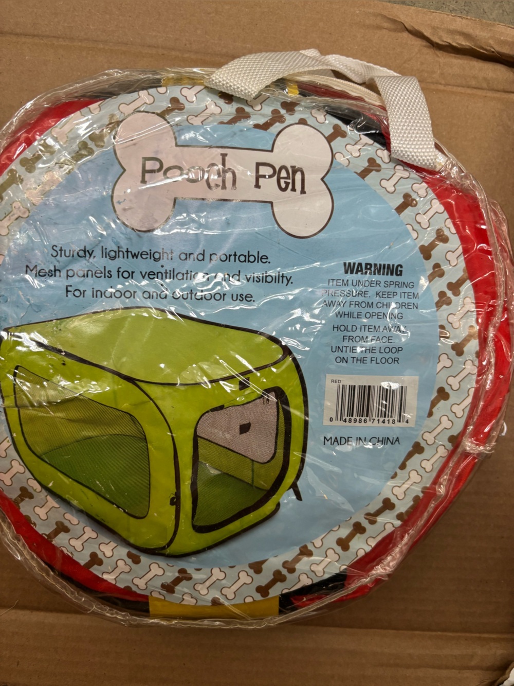 Portable Dog Playpen - Red